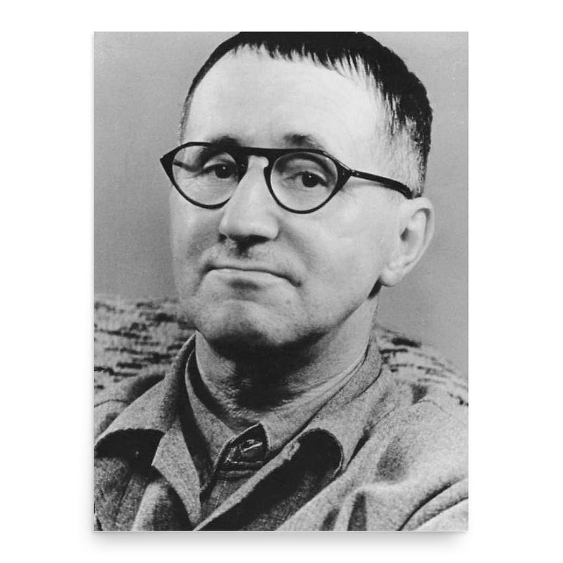Bertolt Brecht poster print, in size 18x24 inches.