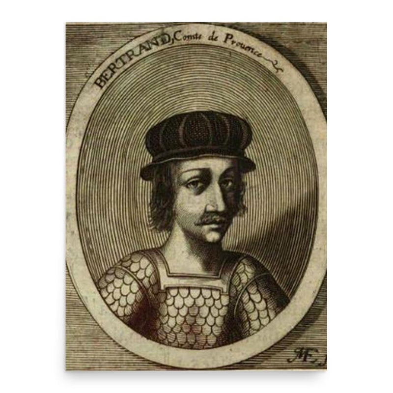 Bertrand II of Provence poster print, in size 18x24 inches.