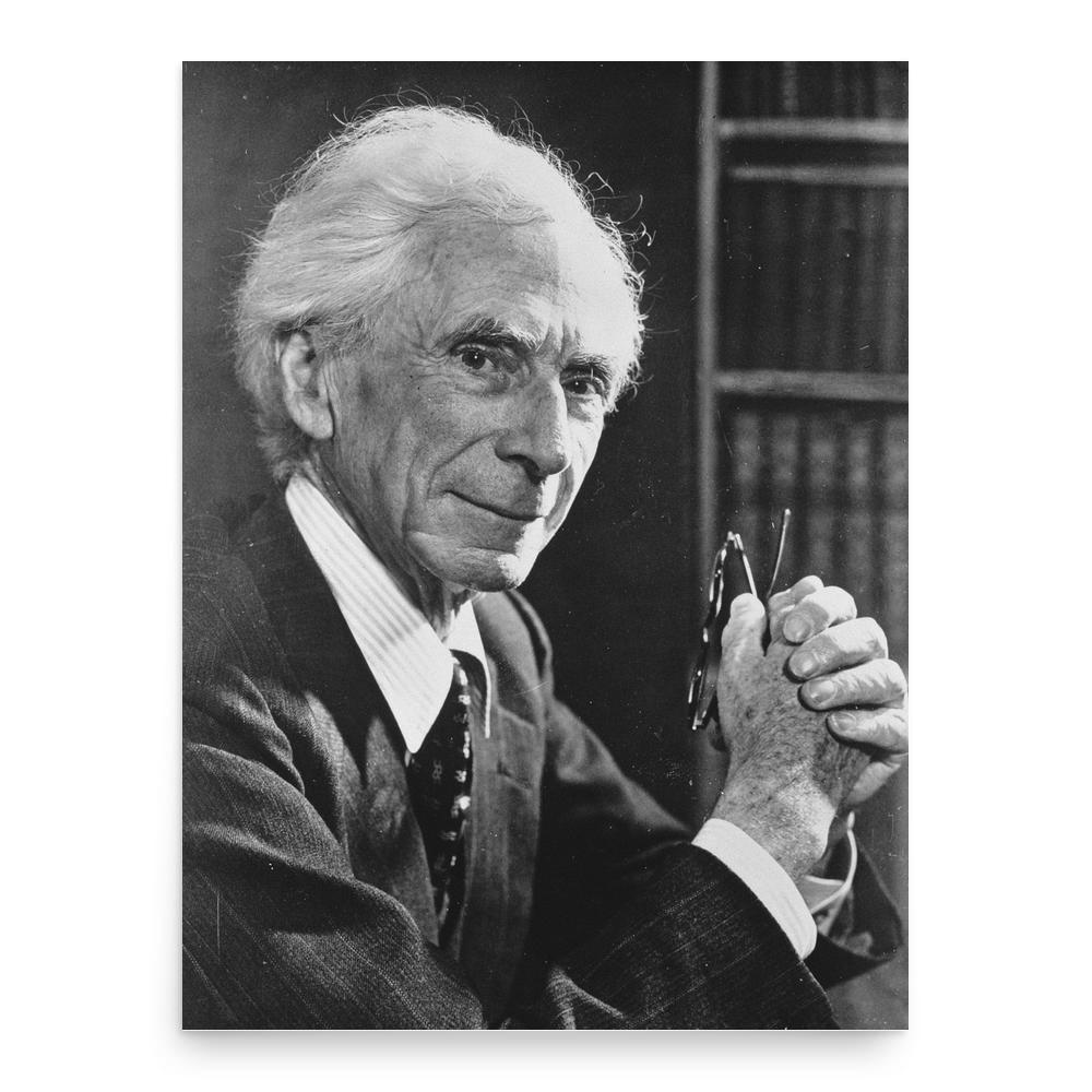 Bertrand Russell poster print, in size 18x24 inches.