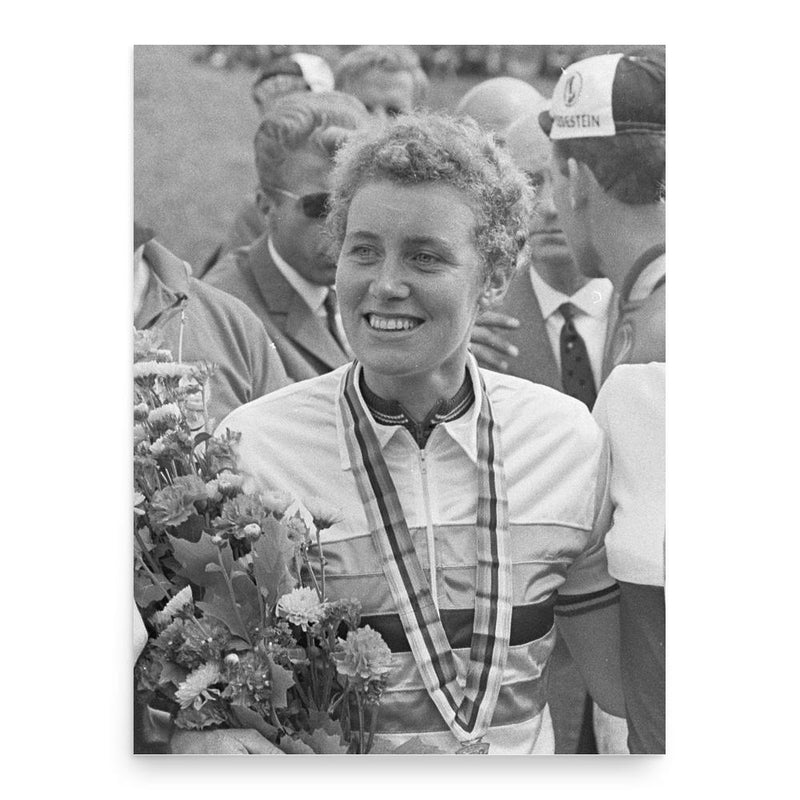 Beryl Burton poster print, in size 18x24 inches.