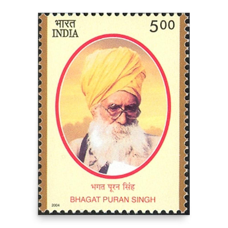 Bhagat Puran Singh poster print, in size 18x24 inches.