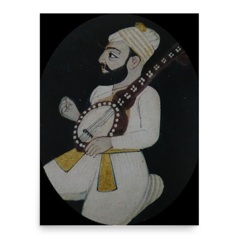 Bhai Mardana poster print, in size 18x24 inches.