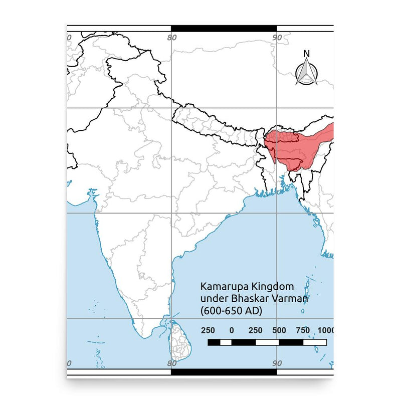 Bhaskaravarman poster print, in size 18x24 inches.