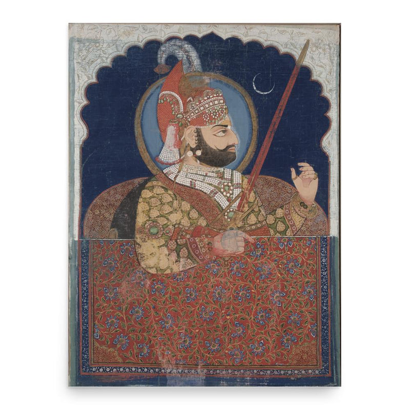 Bhim Singh of Mewar poster print, in size 18x24 inches.