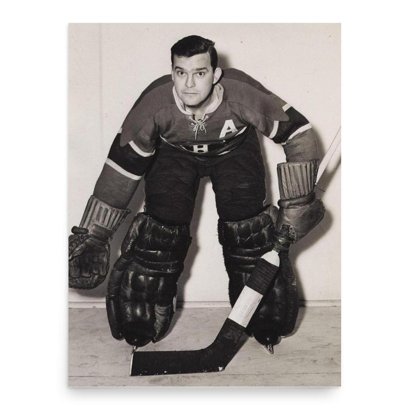 Bill Durnan poster print, in size 18x24 inches.