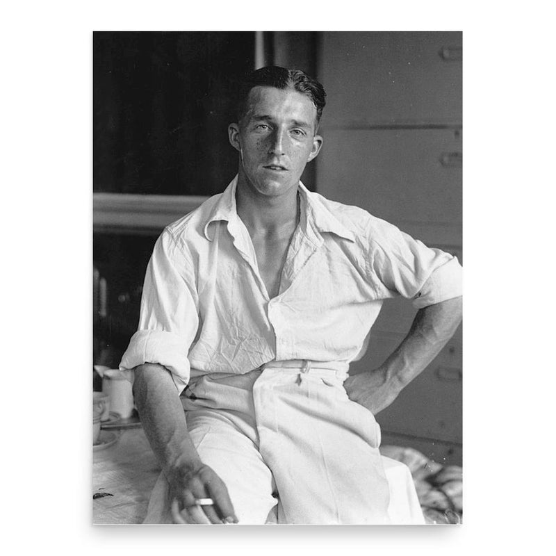 Bill Edrich poster print, in size 18x24 inches.