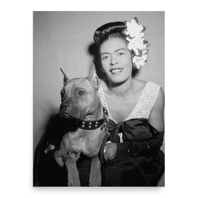 Billie Holiday poster print, in size 18x24 inches.