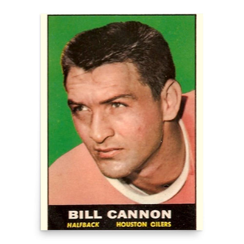 Billy Cannon poster print, in size 18x24 inches.