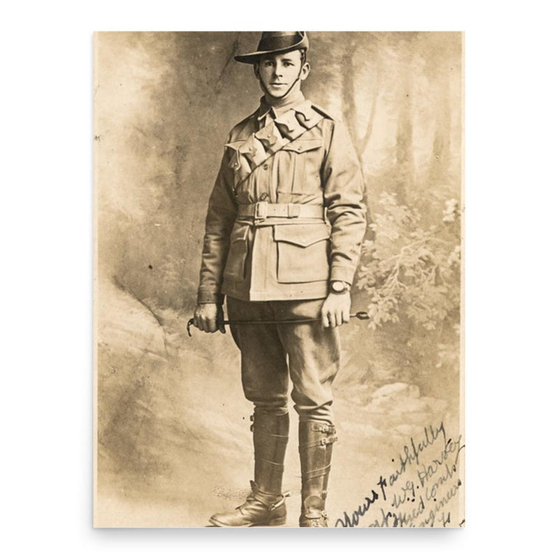 Billy Harvey poster print, in size 18x24 inches.