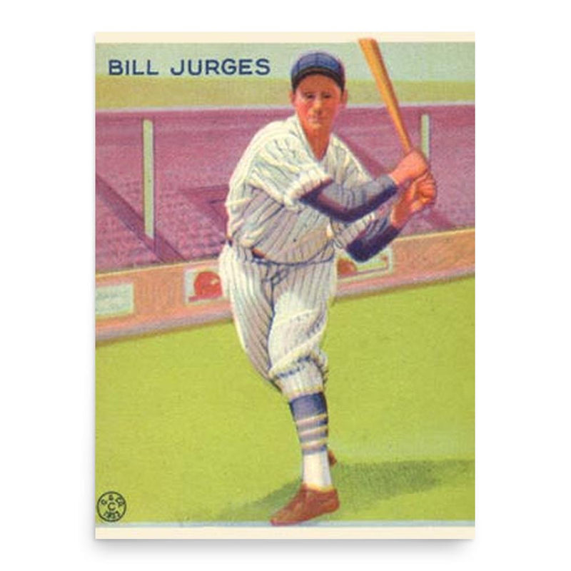 Billy Jurges poster print, in size 18x24 inches.