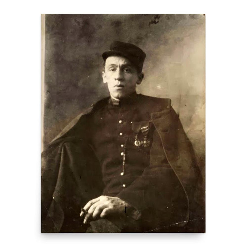 Blaise Cendrars poster print, in size 18x24 inches.