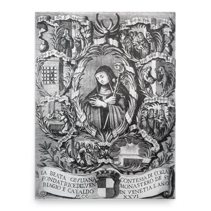 Blessed Giuliana of Collalto poster print, in size 18x24 inches.