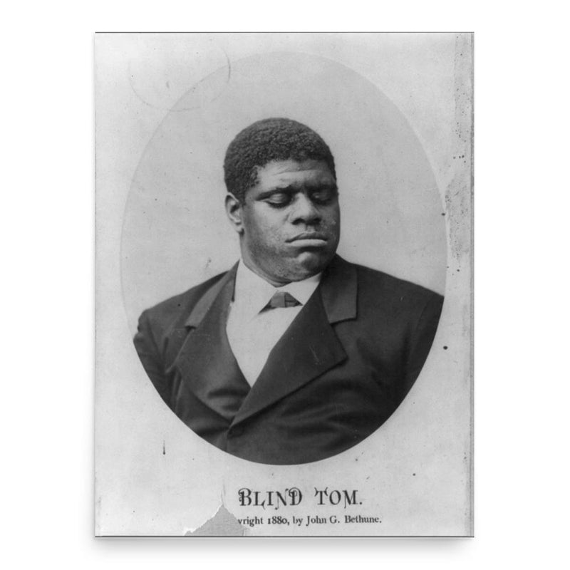 Blind Tom Wiggins poster print, in size 18x24 inches.