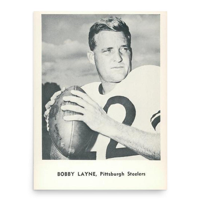 Bobby Layne poster print, in size 18x24 inches.