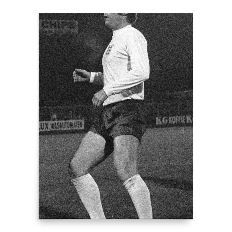 Bobby Moore poster print, in size 18x24 inches.