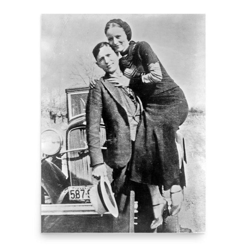 Bonnie and Clyde poster print, in size 18x24 inches.