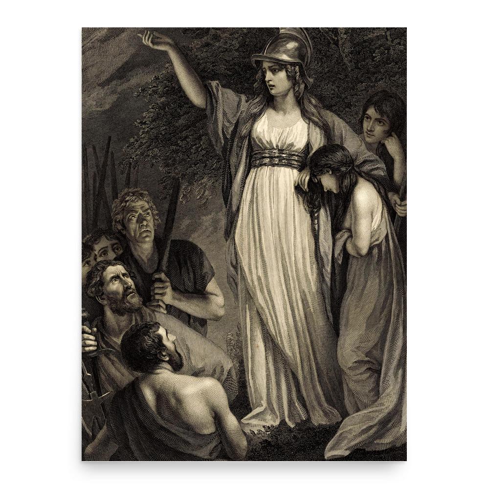 Boudica poster print, in size 18x24 inches.