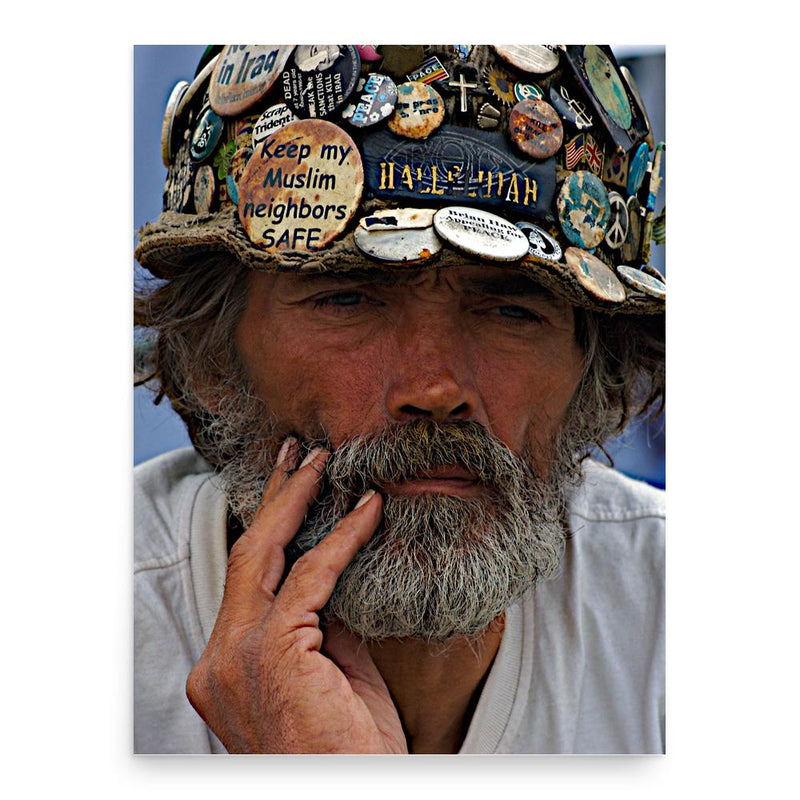 Brian Haw poster print, in size 18x24 inches.