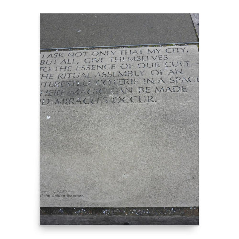 Bruce Mason poster print, in size 18x24 inches.