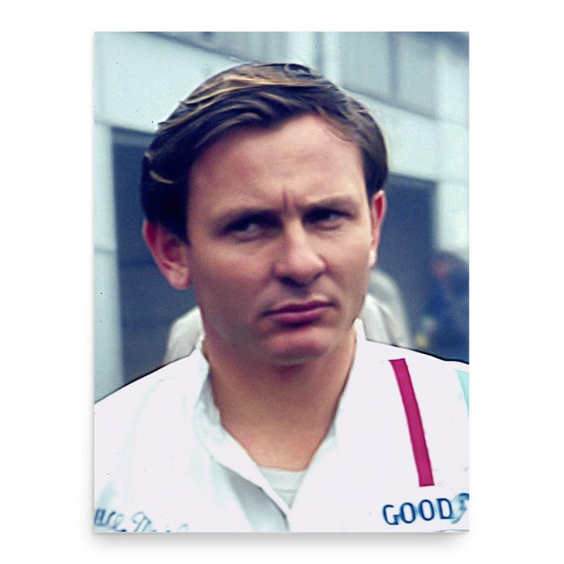 Bruce McLaren poster print, in size 18x24 inches.