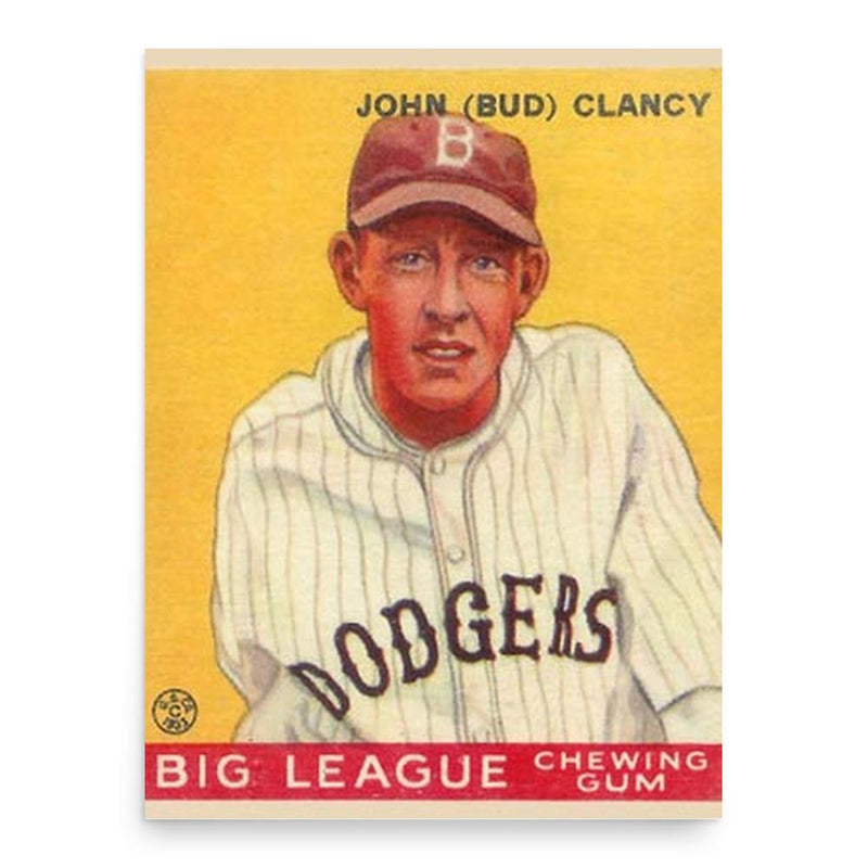 Bud Clancy poster print, in size 18x24 inches.