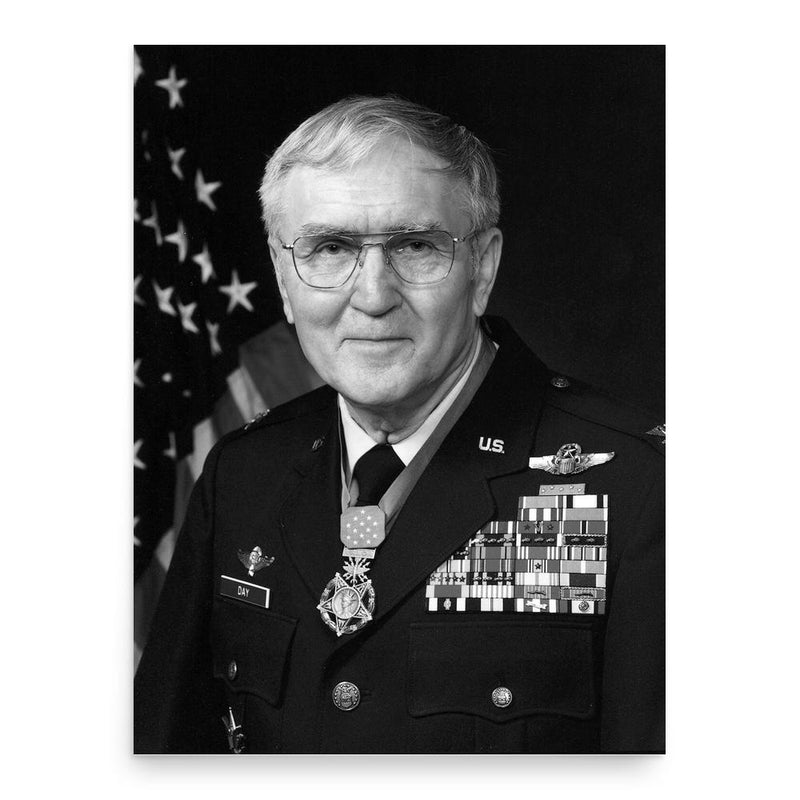 Bud Day poster print, in size 18x24 inches.