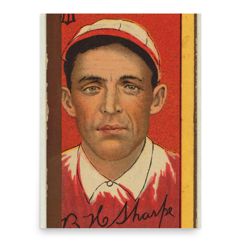 Bud Sharpe poster print, in size 18x24 inches.