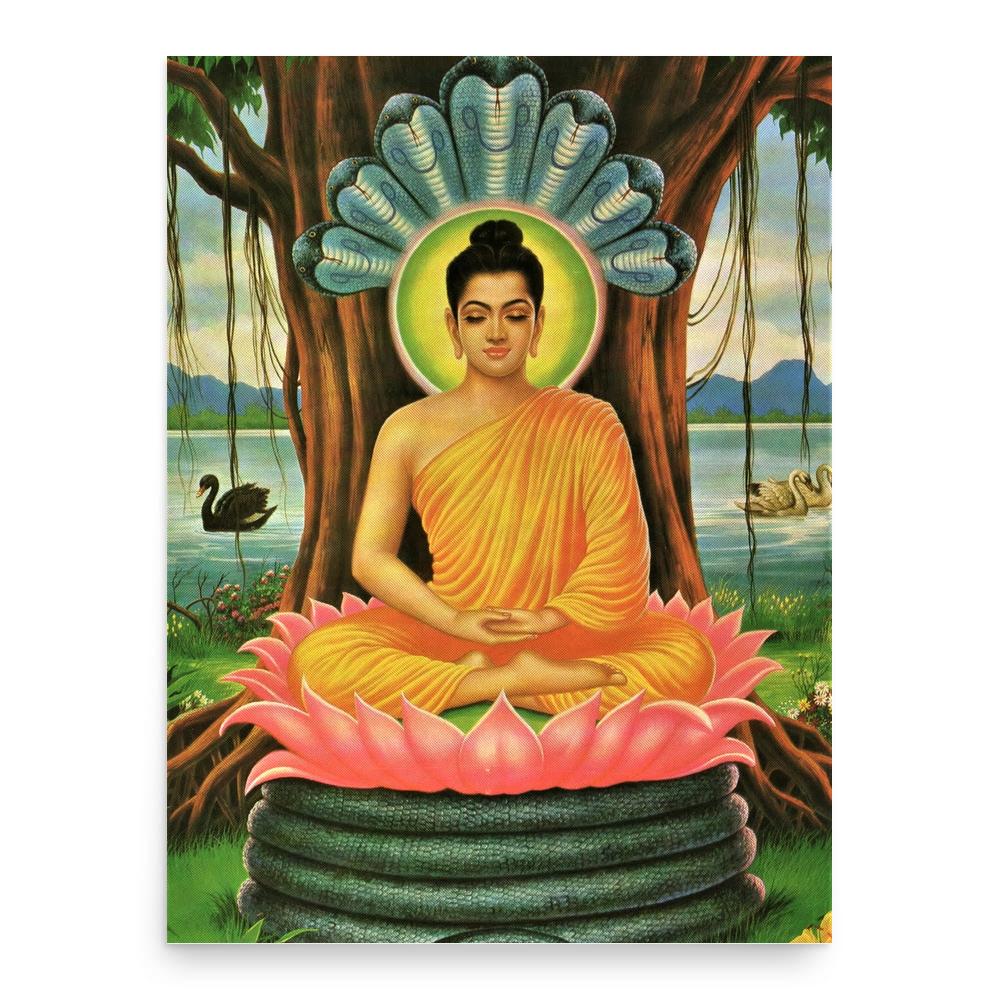 Buddha poster print, in size 18x24 inches.
