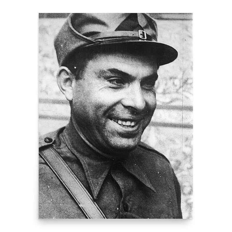 Buenaventura Durruti poster print, in size 18x24 inches.