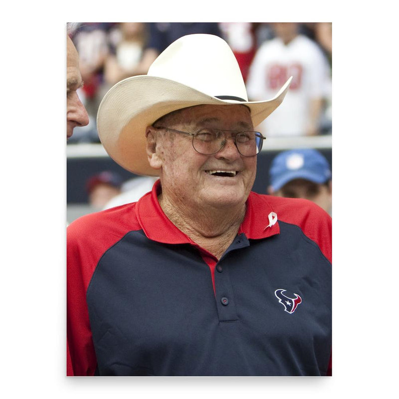 Bum Phillips poster print, in size 18x24 inches.