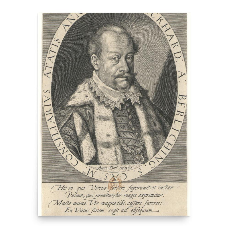 Burkhard von Berlichingen poster print, in size 18x24 inches.