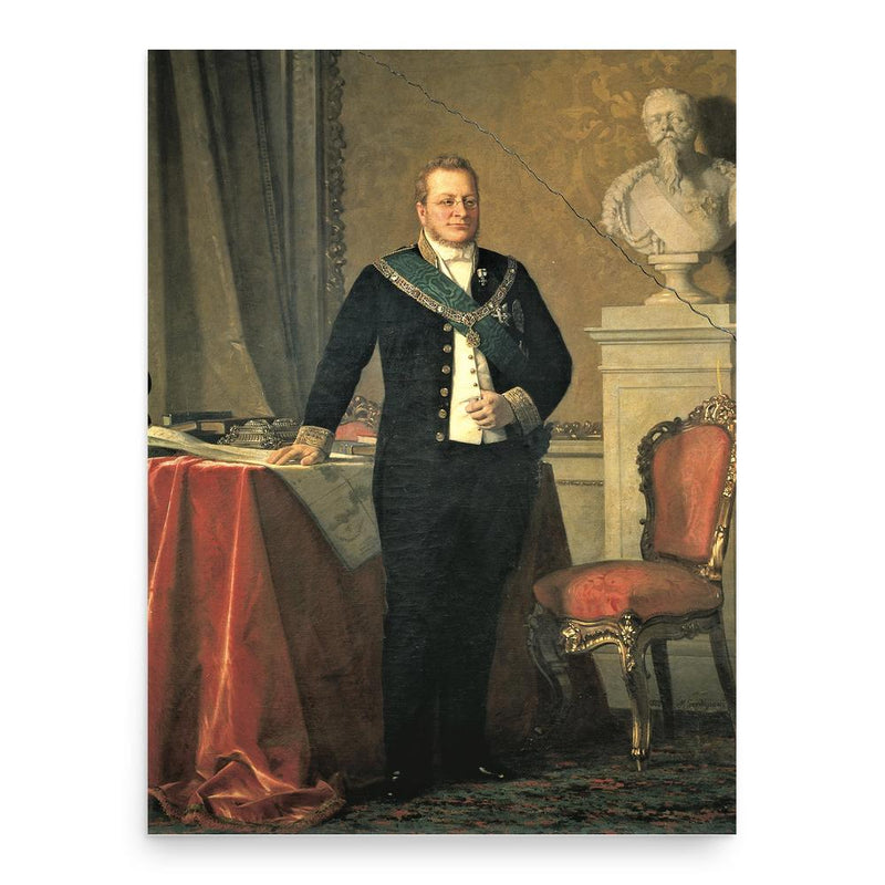 Camillo Benso di Cavour poster print, in size 18x24 inches.