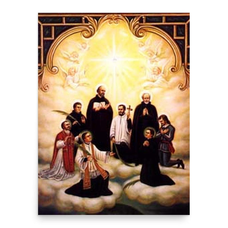 Canadian Martyrs poster print, in size 18x24 inches.