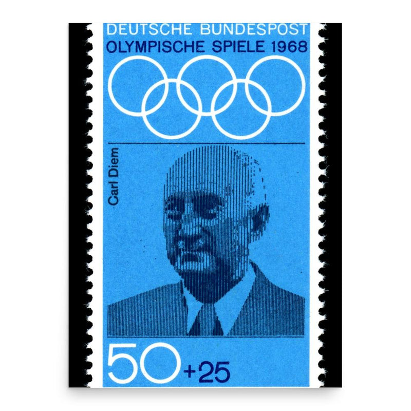 Carl Diem poster print, in size 18x24 inches.