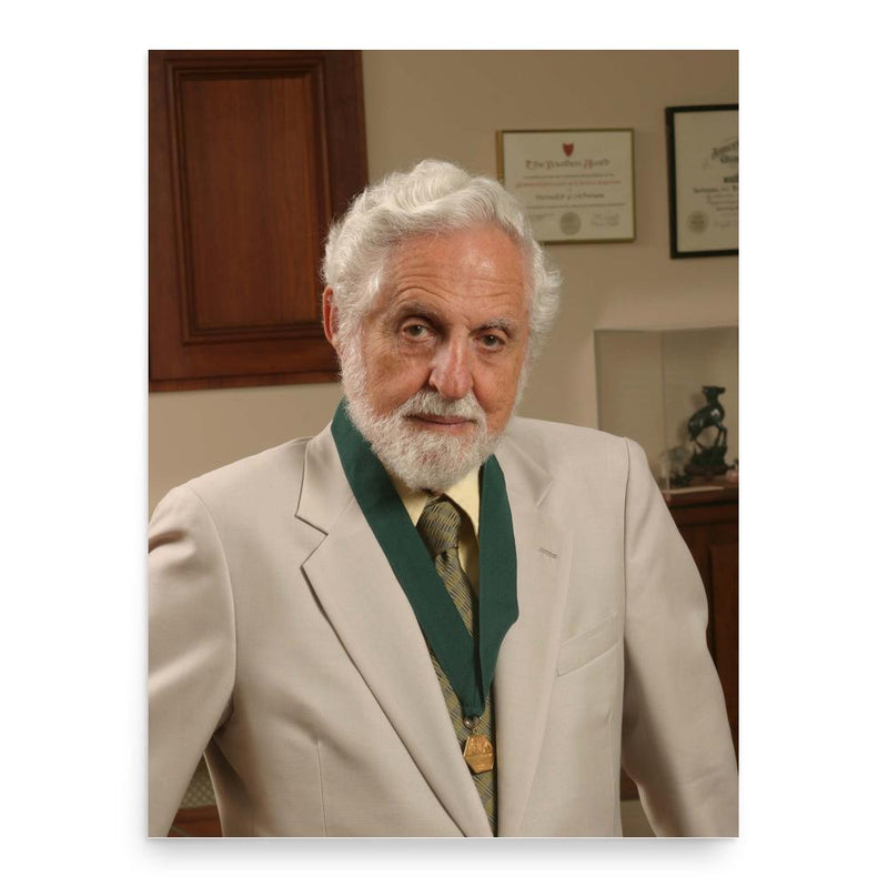 Carl Djerassi poster print, in size 18x24 inches.