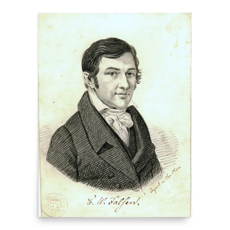 Carl Valentin Falsen poster print, in size 18x24 inches.
