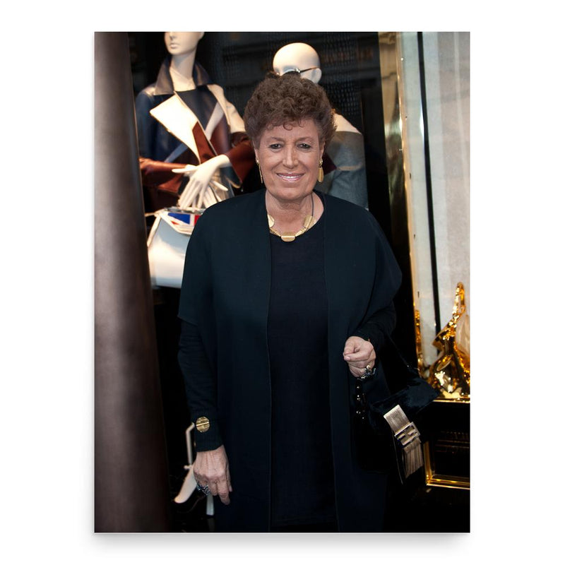 Carla Fendi poster print, in size 18x24 inches.