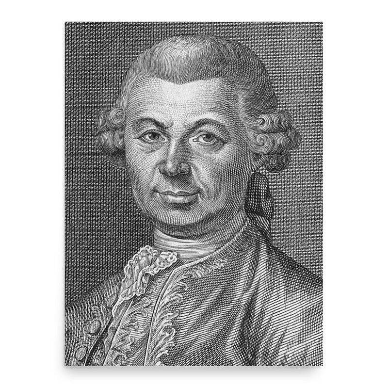 Carlo Gozzi poster print, in size 18x24 inches.