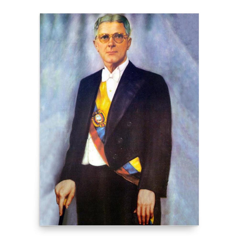 Carlos Julio Arosemena Tola poster print, in size 18x24 inches.