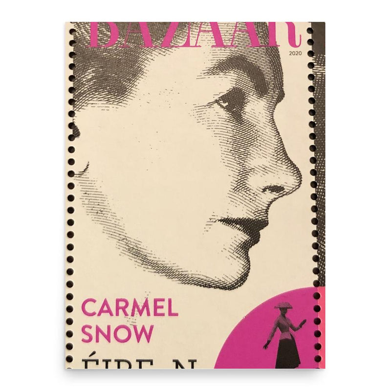 Carmel Snow poster print, in size 18x24 inches.