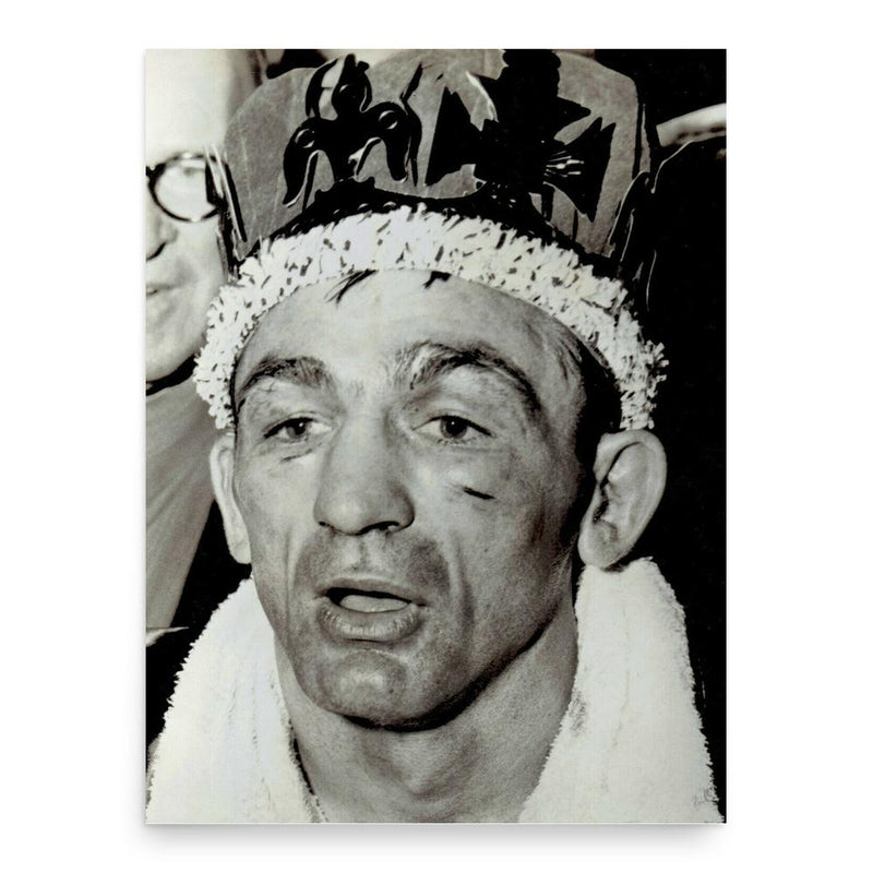 Carmen Basilio poster print, in size 18x24 inches.
