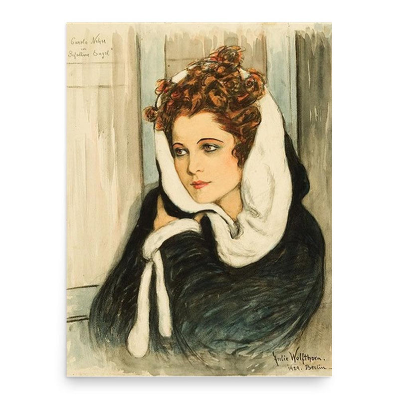 Carola Neher poster print, in size 18x24 inches.