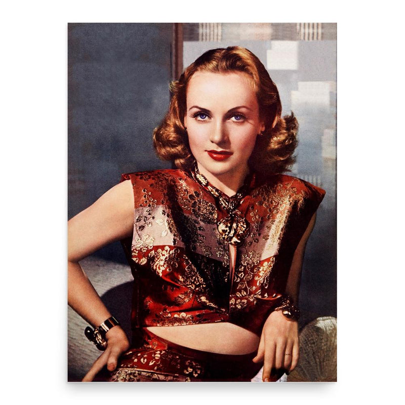 Carole Lombard poster print, in size 18x24 inches.