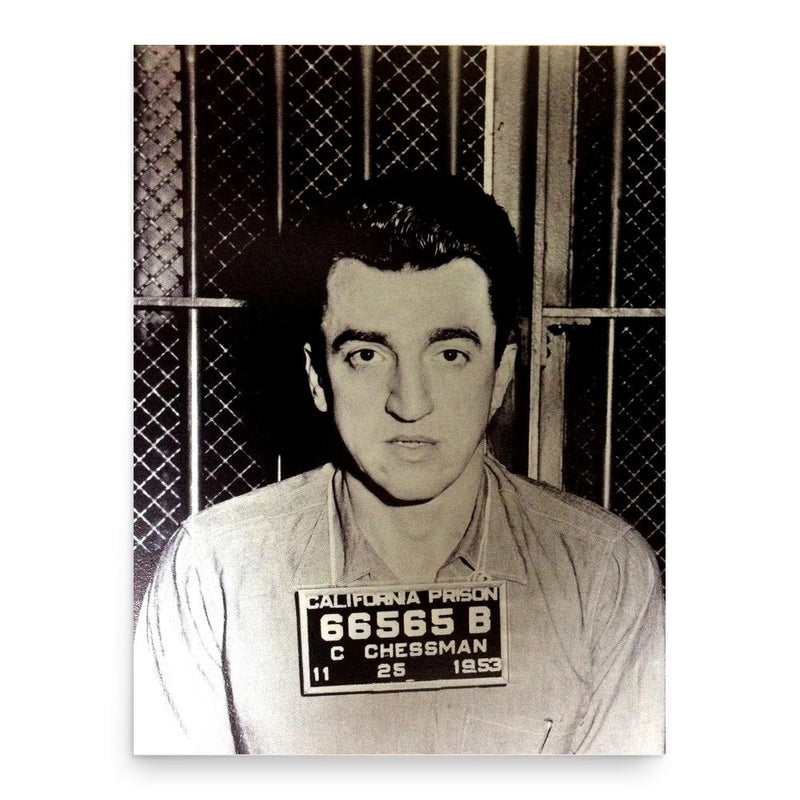 Caryl Chessman poster print, in size 18x24 inches.