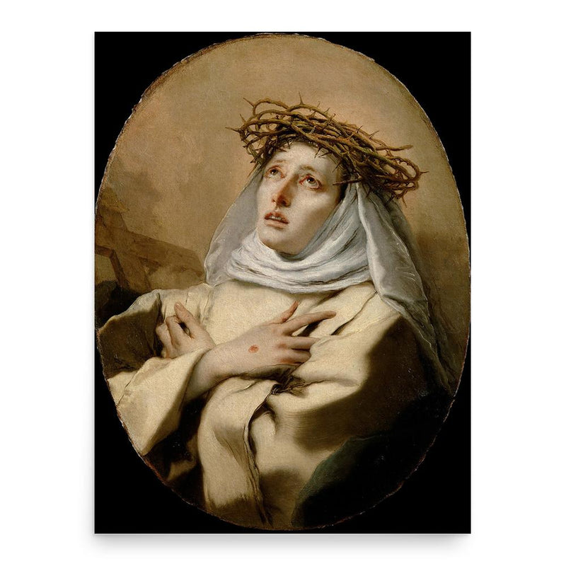Catherine of Siena poster print, in size 18x24 inches.