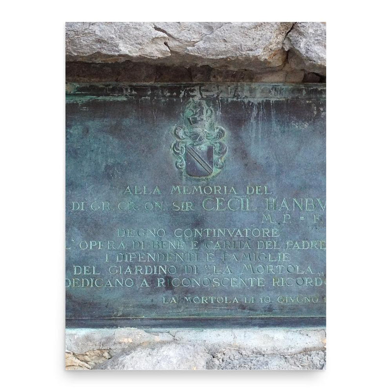 Cecil Hanbury poster print, in size 18x24 inches.