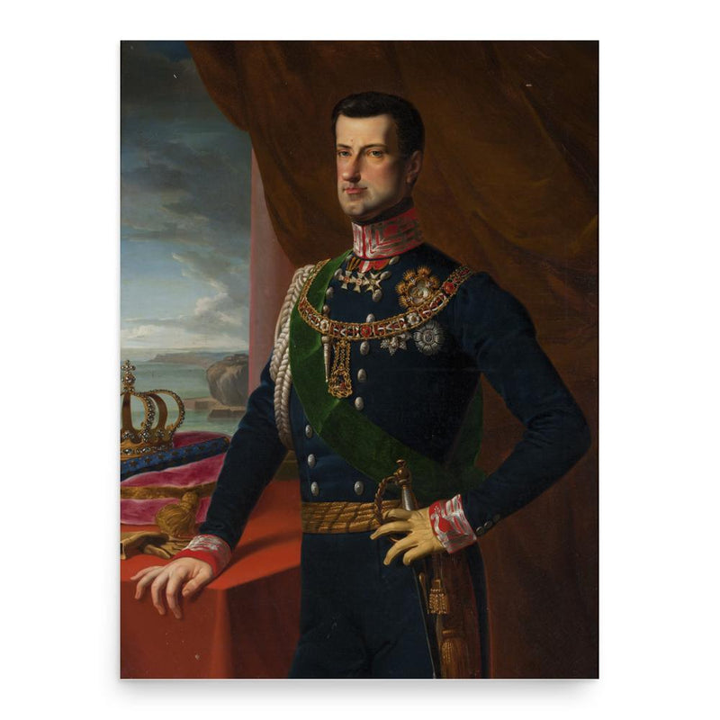 Charles Albert of Sardinia poster print, in size 18x24 inches.