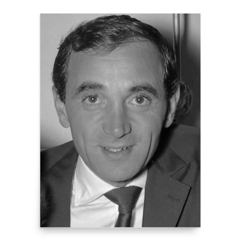 Charles Aznavour poster print, in size 18x24 inches.