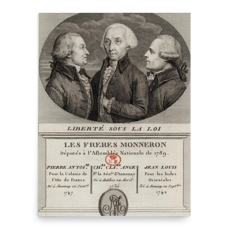 Charles Claude Ange Monneron poster print, in size 18x24 inches.