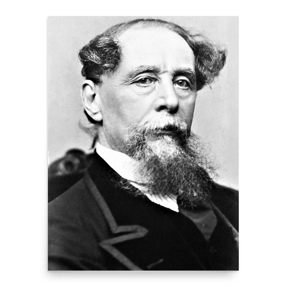 Charles Dickens poster print, in size 18x24 inches.